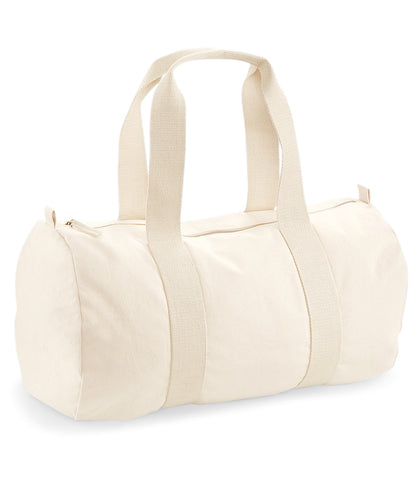 Tryck din logga på Väskor från Westford Mill - Anpassa EarthAware Organic Barrel Bag i färgen Naturligt One Size för företag, föreningar och privatpersoner