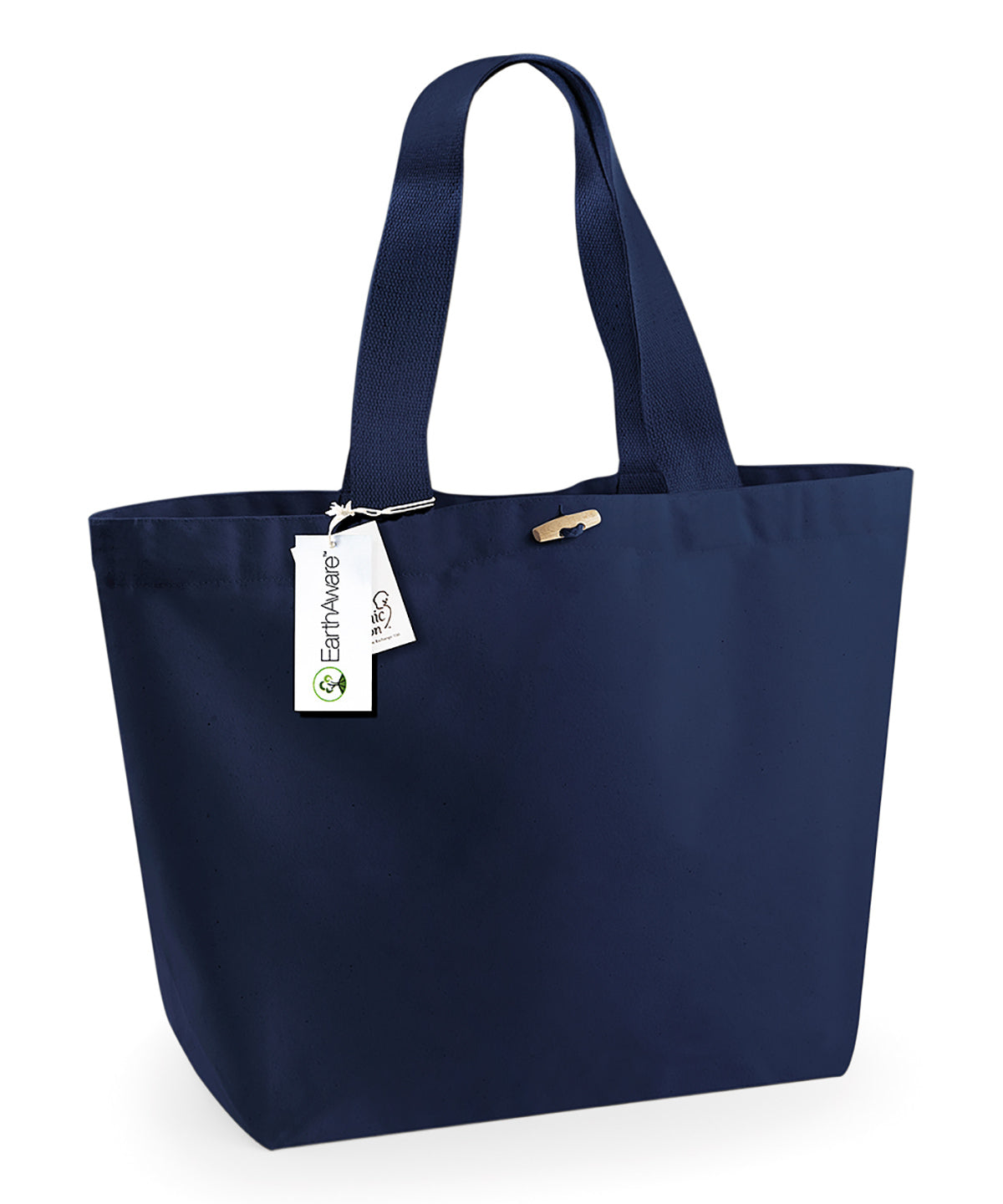 Tryck din logga på Väskor från Westford Mill - Anpassa EarthAware Organic Marine Tote XL i färgen Marinblå One Size för företag, föreningar och privatpersoner