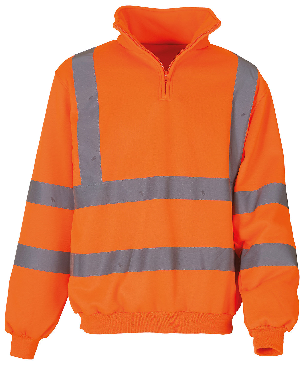 Tryck din logga på Sweatshirts från Yoko - Anpassa Hi-vis sweatshirt med dragkedja i färgen Mellan Orange för företag, föreningar och privatpersoner