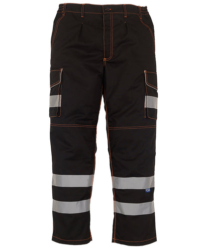 Tryck din logga på Byxor från Yoko - Anpassa Cargobyxa i polycotton med knäskyddsfickor i färgen Svart 36 Long för företag, föreningar och privatpersoner
