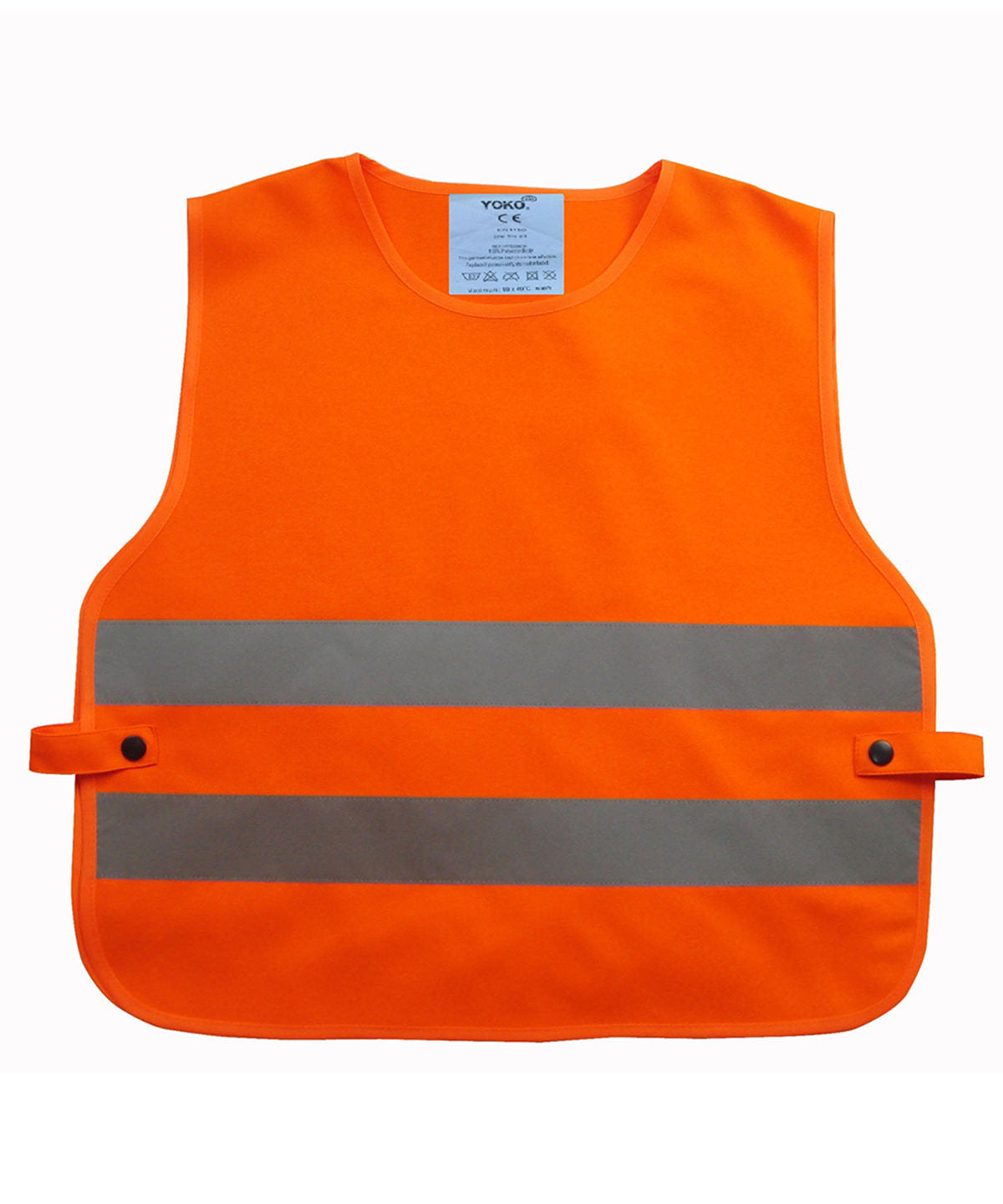 Tryck din logga på Tabarder från Yoko - Anpassa Barn hi-vis 2-bands tabard i färgen Mellan Orange One Size för företag, föreningar och privatpersoner