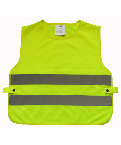 Tryck din logga på Tabarder från Yoko - Anpassa Barn hi-vis 2-bands tabard i färgen Ljusgul One Size för företag, föreningar och privatpersoner