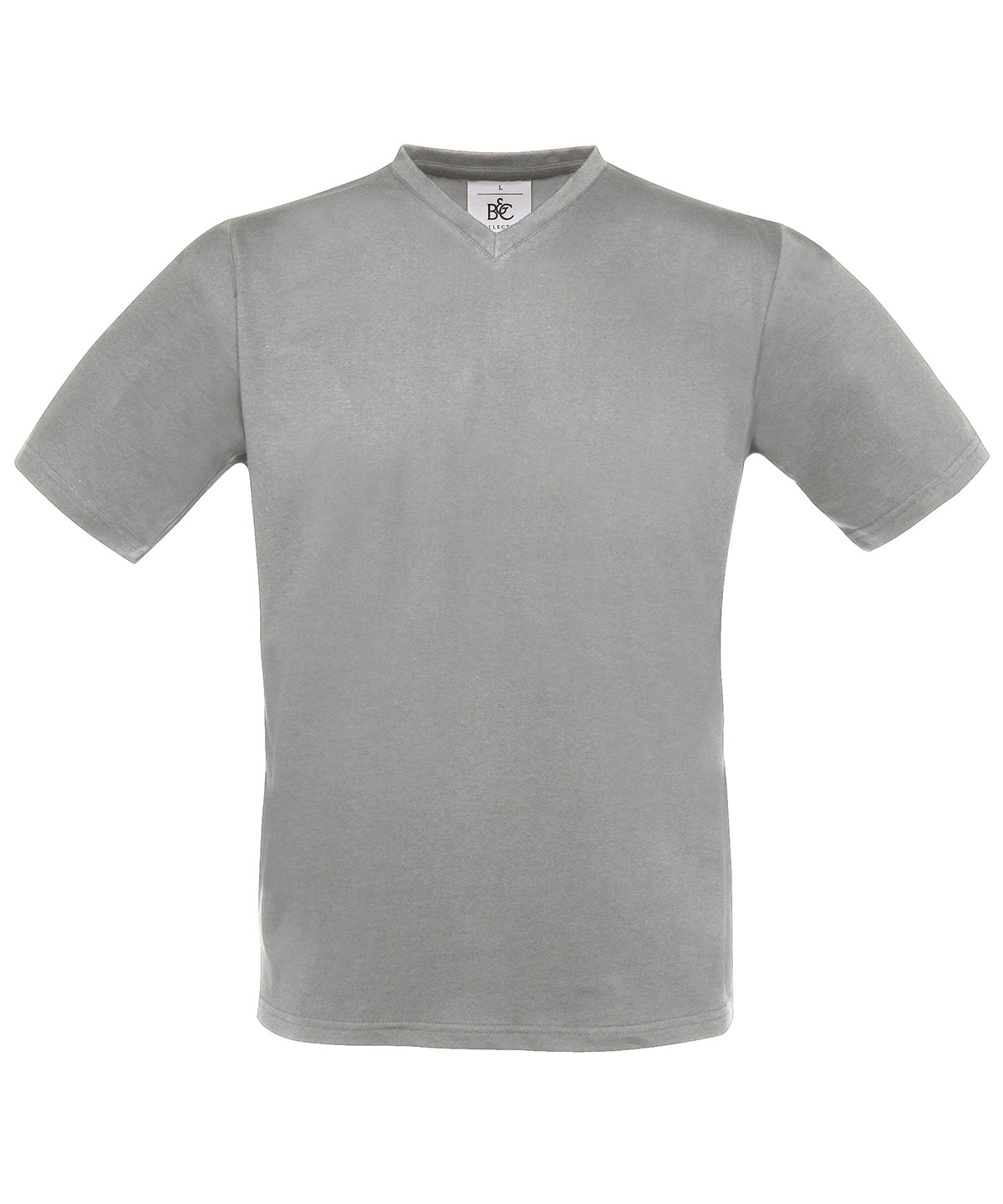 Tryck din logga på T-shirts från B&C Collection - Anpassa B&C Exact V-Neck - Herr i färgen Ljunggrå för företag, föreningar och privatpersoner