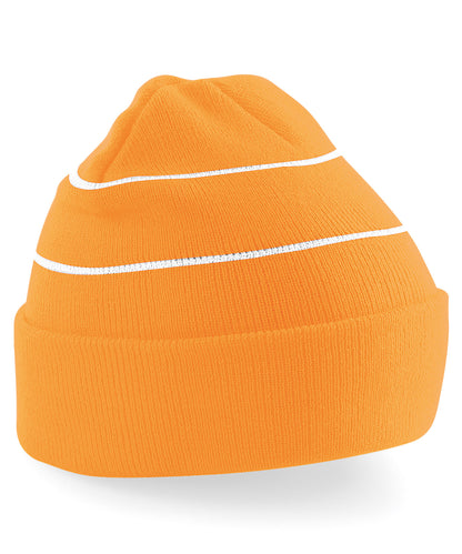 Tryck din logga på Mössor från Beechfield - Anpassa Mössa med förstärkt visir i färgen Neon orange One Size för företag, föreningar och privatpersoner