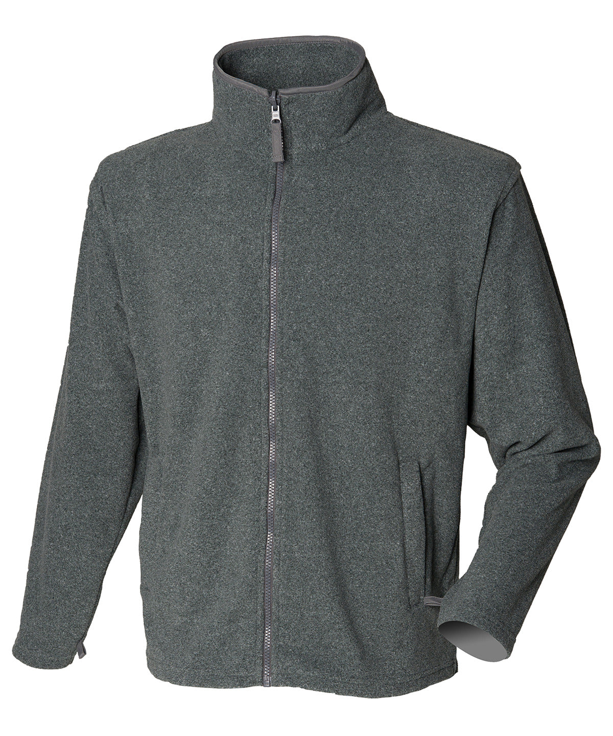 Tryck din logga på Fleece från Henbury - Anpassa Jacka i microfleece i färgen Mörkgrå för företag, föreningar och privatpersoner