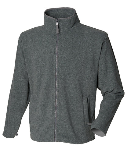 Tryck din logga på Fleece från Henbury - Anpassa Jacka i microfleece i färgen Mörkgrå för företag, föreningar och privatpersoner