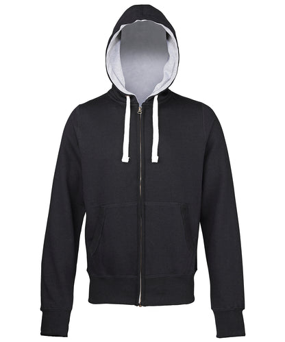 Tryck din logga på Hoodies från AWDis Just Hoods - Anpassa AWDis Just Hoods - Grovmaskig Zoodie i färgen Svart för företag, föreningar och privatpersoner