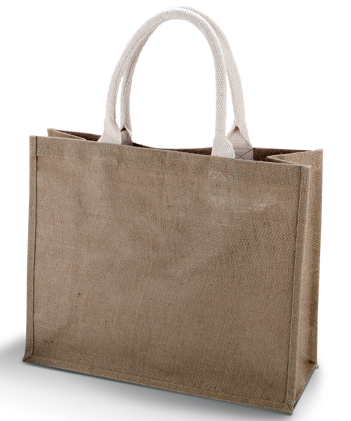 Tryck din logga på Väskor från KiMood - Anpassa Jute Beach Bag i färgen Mellanbrun One Size för företag, föreningar och privatpersoner