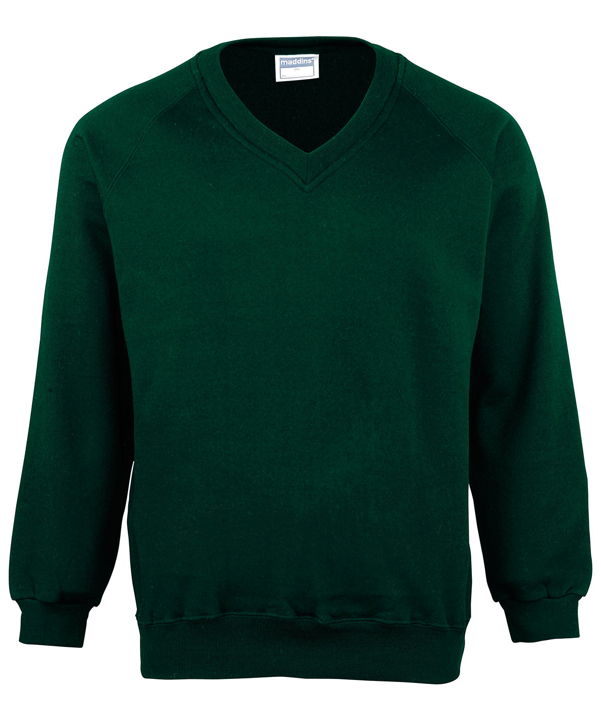 Tryck din logga på Sweatshirts från Maddins - Anpassa Barn Coloursure v-ringad tröja i färgen Djup grön för företag, föreningar och privatpersoner