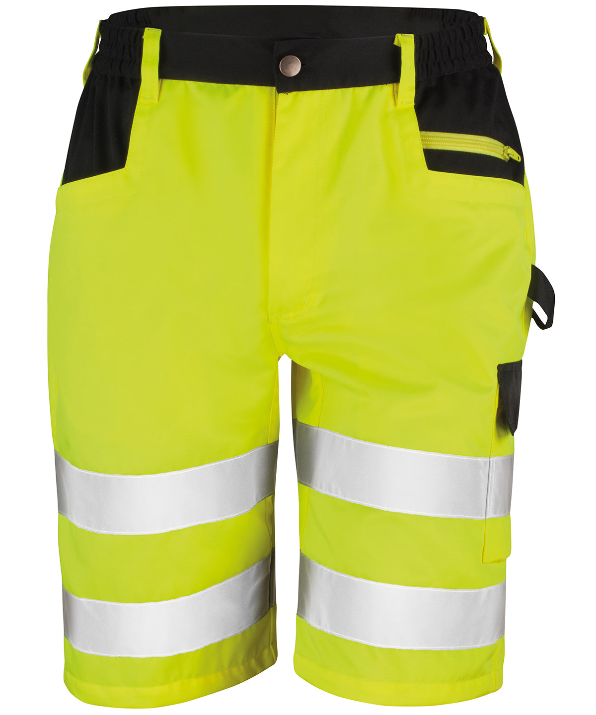 Tryck din logga på Shorts från Result Safeguard - Anpassa Cargo shorts för säkerhet i färgen Ljusgul för företag, föreningar och privatpersoner