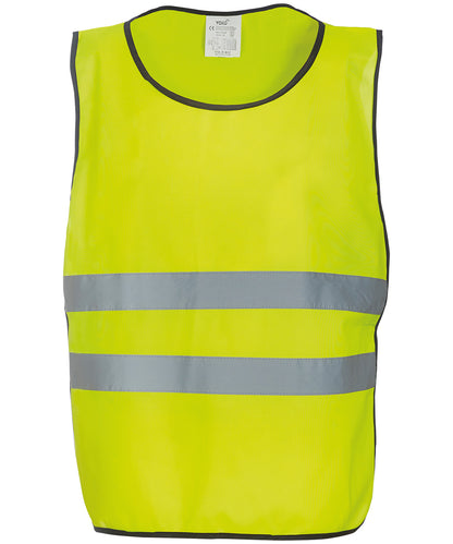 Tryck din logga på Tabarder från Yoko - Anpassa Hi-vis 2-bands tabard i färgen Ljusgul för företag, föreningar och privatpersoner