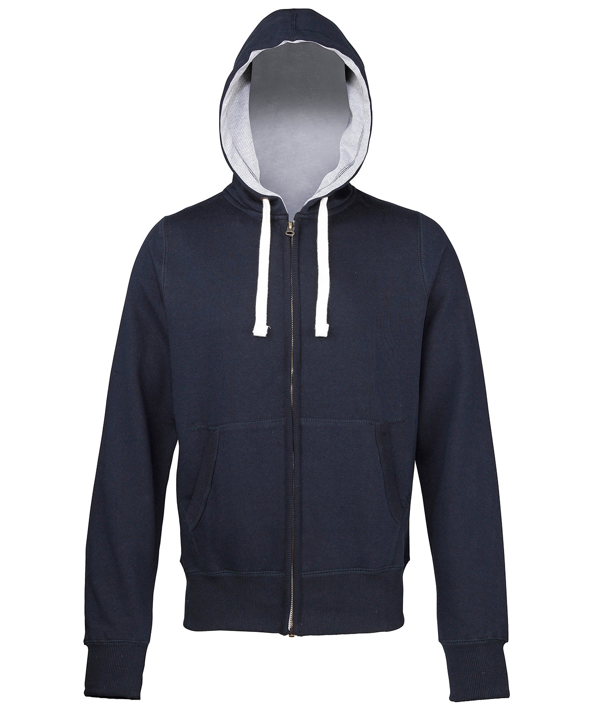 Tryck din logga på Hoodies från AWDis Just Hoods - Anpassa AWDis Just Hoods - Grovmaskig Zoodie i färgen Marinblå för företag, föreningar och privatpersoner