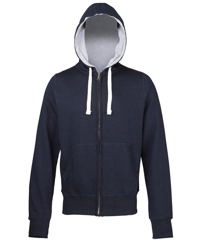 Tryck din logga på Hoodies från AWDis Just Hoods - Anpassa AWDis Just Hoods - Grovmaskig Zoodie i färgen Marinblå för företag, föreningar och privatpersoner