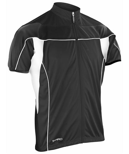 Tryck din logga på Jackor från Spiro - Anpassa Spiro bikewear topp med dragkedja i färgen Svart för företag, föreningar och privatpersoner