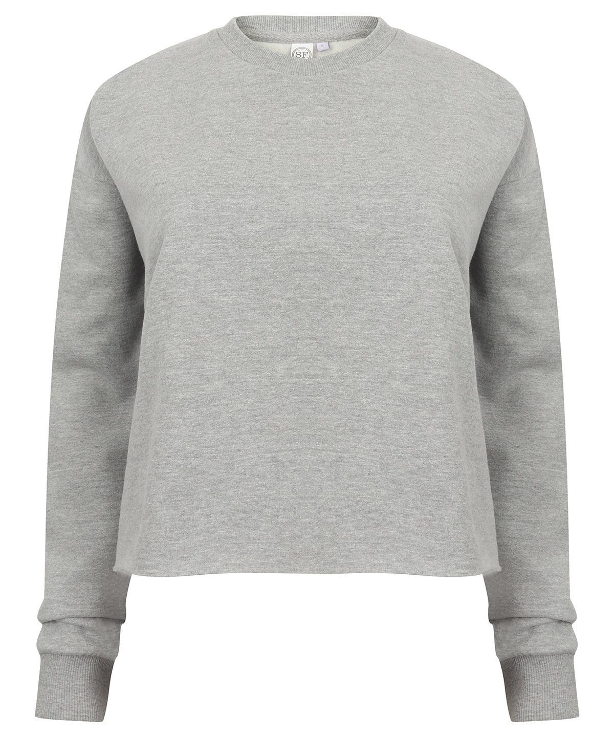 Tryck din logga på Sweatshirts från SF - Anpassa SF Dam - Cropped Slounge Sweat för damer i färgen Ljunggrå för företag, föreningar och privatpersoner