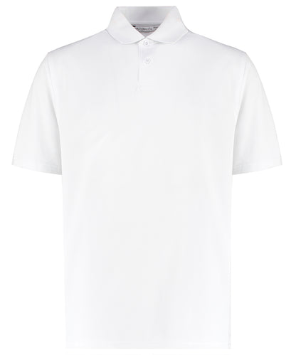 Tryck din logga på Piké från Kustom Kit - Anpassa Cooltex Plus Polo i färgen Vit för företag, föreningar och privatpersoner