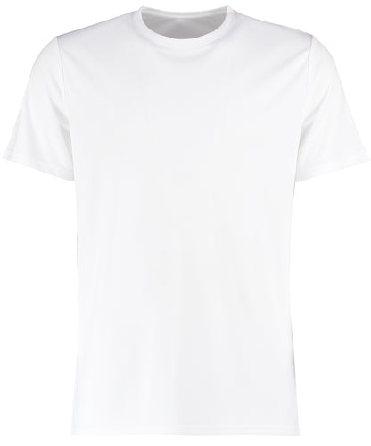 Tryck din logga på T-shirts från Kustom Kit - Anpassa Cooltex Plus Moisture-Wicking T-Shirt - Herr i färgen Vit för företag, föreningar och privatpersoner