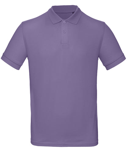 Tryck din logga på Piké från B&C Collection - Anpassa B&C Inspire Polo - Herr i färgen Mellanlila för företag, föreningar och privatpersoner