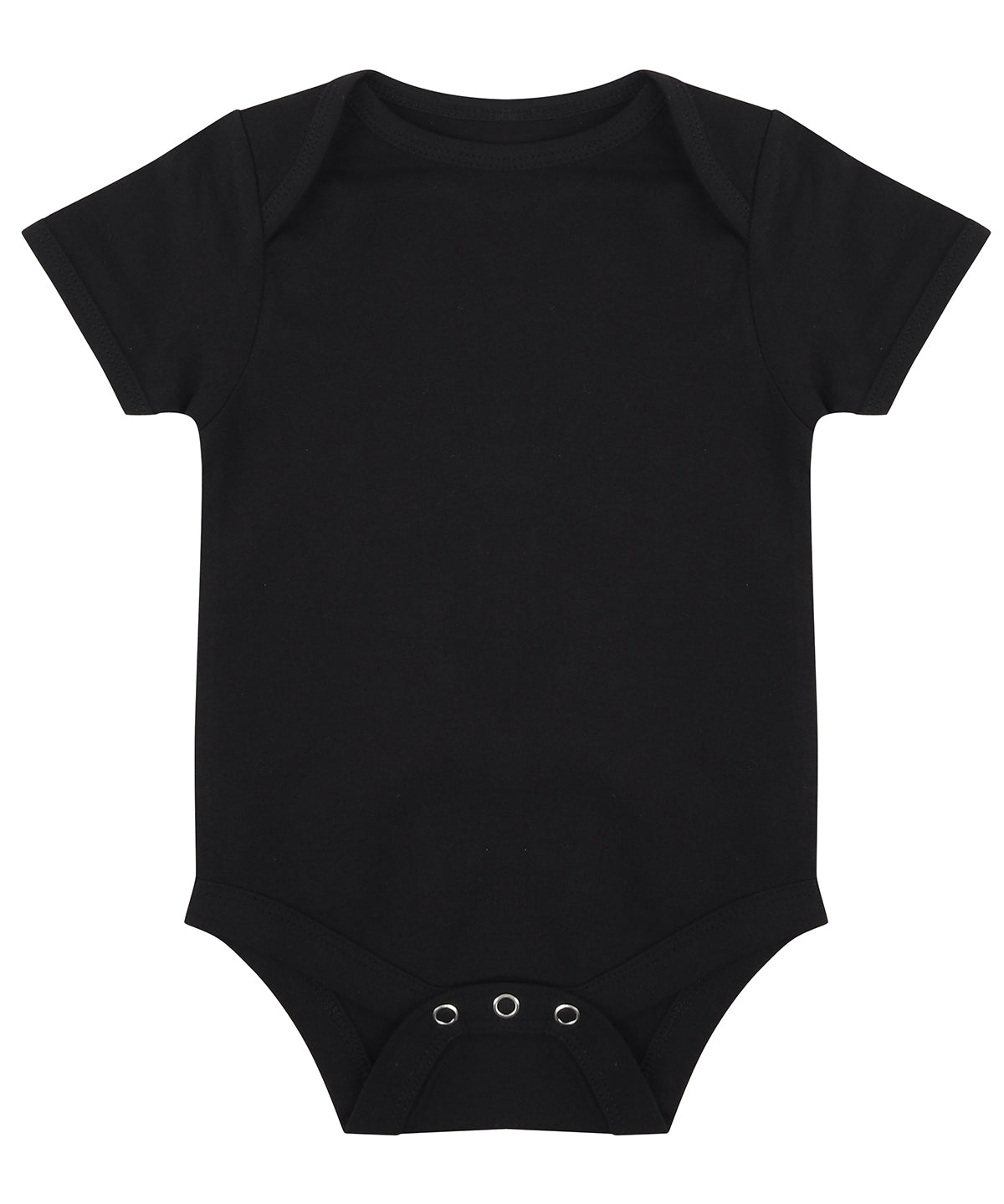 Tryck din logga på Bodys från Larkwood - Anpassa Essential kortärmad bodysuit i färgen Svart för företag, föreningar och privatpersoner