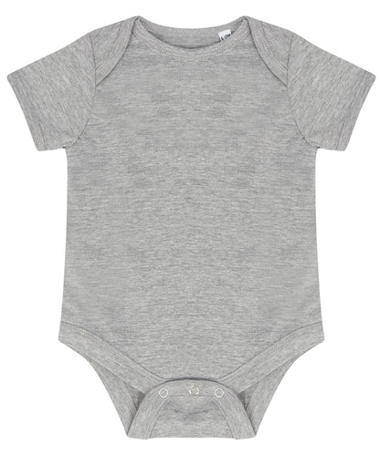 Tryck din logga på Bodys från Larkwood - Anpassa Essential kortärmad bodysuit i färgen Ljunggrå för företag, föreningar och privatpersoner