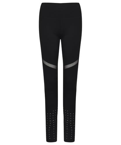 Tryck din logga på Leggings från Tombo - Anpassa Leggings med panel för damer i färgen Svart för företag, föreningar och privatpersoner