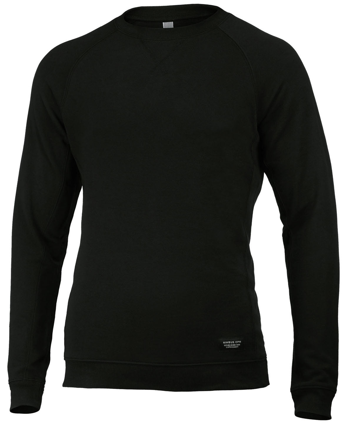 Tryck din logga på Sweatshirts från Nimbus - Anpassa Nimbus - Newport Lyxig Lättvikts Crewneck i färgen Svart för företag, föreningar och privatpersoner