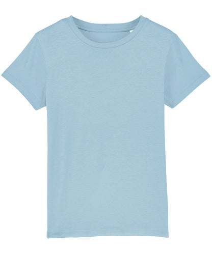 Tryck din logga på T-shirts från Stanley/Stella - Anpassa Mini Creator Ikonisk T-shirt – Barn i färgen Himmelblå för företag, föreningar och privatpersoner