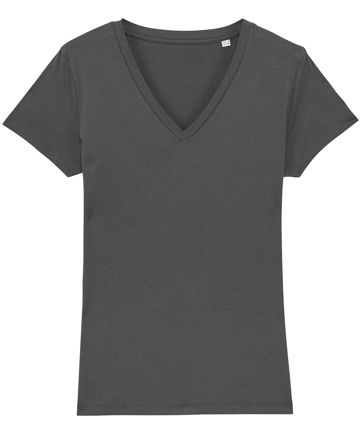 Tryck din logga på T-shirts från Stanley/Stella - Anpassa Stella Evoker V-ringad T-shirt – Dam i färgen Mörkgrå för företag, föreningar och privatpersoner