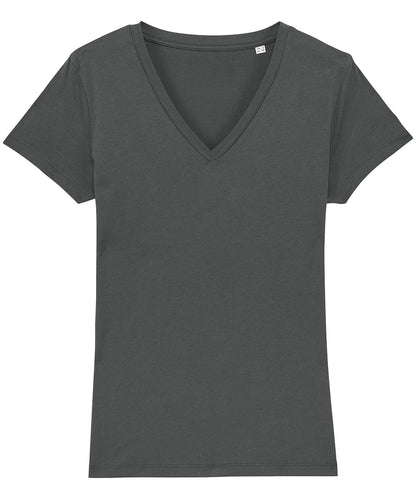 Tryck din logga på T-shirts från Stanley/Stella - Anpassa Stella Evoker V-ringad T-shirt – Dam i färgen Mörkgrå för företag, föreningar och privatpersoner