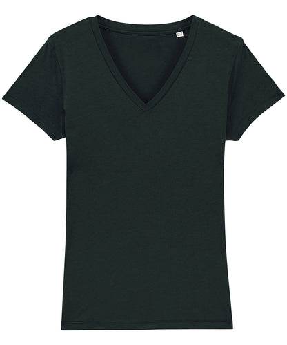 Tryck din logga på T-shirts från Stanley/Stella - Anpassa Stella Evoker V-ringad T-shirt – Dam i färgen Svart för företag, föreningar och privatpersoner