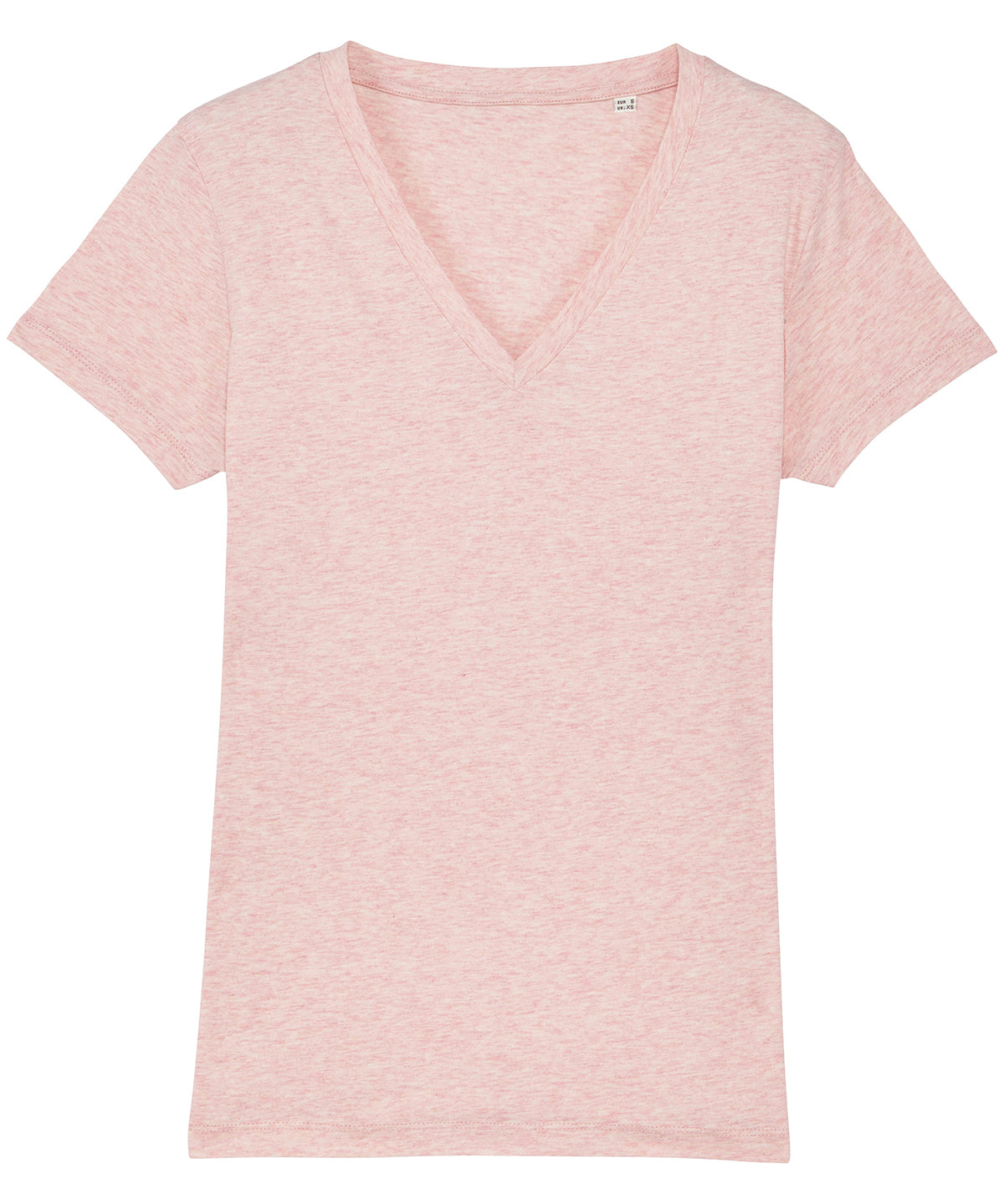 Tryck din logga på T-shirts från Stanley/Stella - Anpassa Stella Evoker V-ringad T-shirt – Dam i färgen Ljusrosa för företag, föreningar och privatpersoner