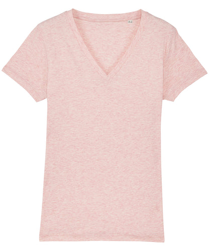 Tryck din logga på T-shirts från Stanley/Stella - Anpassa Stella Evoker V-ringad T-shirt – Dam i färgen Ljusrosa för företag, föreningar och privatpersoner