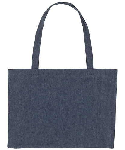 Tryck din logga på Väskor från Stanley/Stella - Anpassa Woven Fabric Shopper i färgen Marinblå One Size för företag, föreningar och privatpersoner