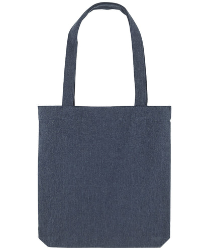Tryck din logga på Väskor från Stanley/Stella - Anpassa Woven Fabric Tote i färgen Marinblå One Size för företag, föreningar och privatpersoner