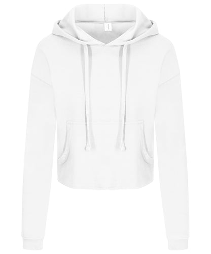 Tryck din logga på Hoodies från AWDis Just Hoods - Anpassa AWDis Just Hoods - Croppad Dam Hoodie i färgen Vit för företag, föreningar och privatpersoner