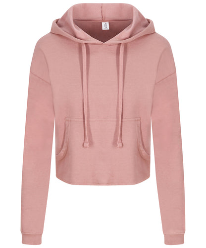 Tryck din logga på Hoodies från AWDis Just Hoods - Anpassa AWDis Just Hoods - Croppad Dam Hoodie i färgen Ljusrosa för företag, föreningar och privatpersoner