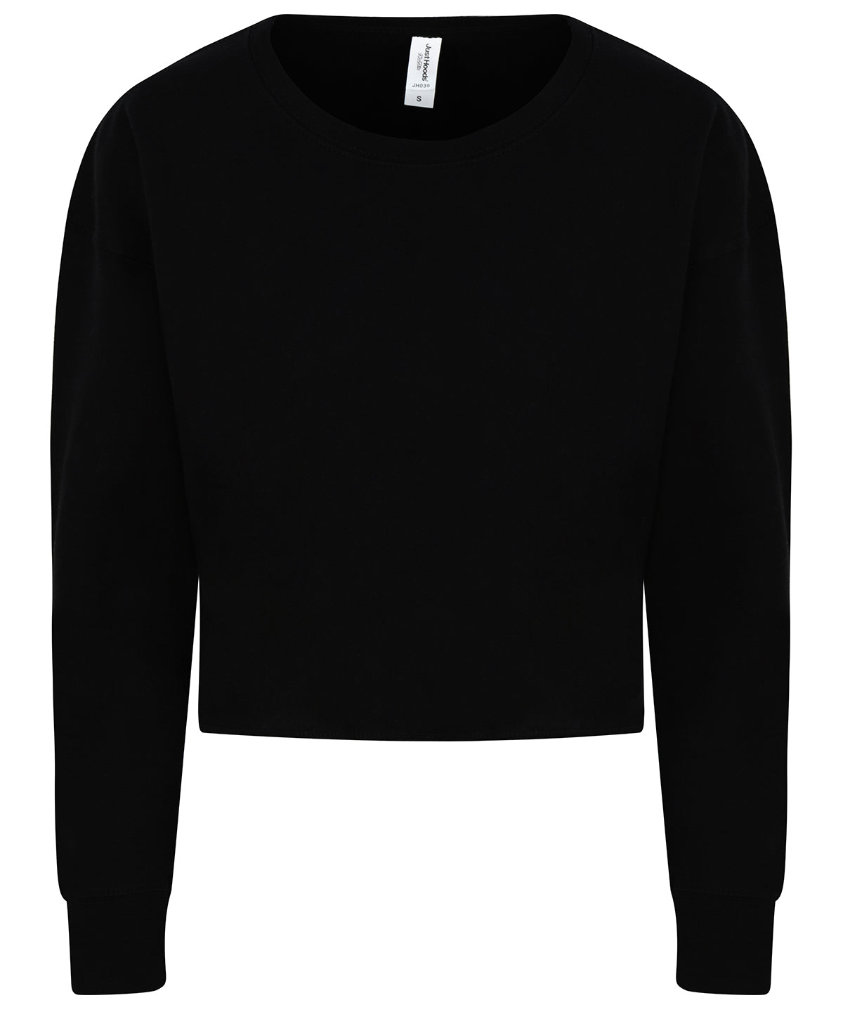 Tryck din logga på Sweatshirts från AWDis Just Hoods - Anpassa AWDis - Croppad Sweatshirt/Dam i färgen Svart för företag, föreningar och privatpersoner
