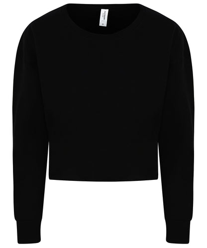 Tryck din logga på Sweatshirts från AWDis Just Hoods - Anpassa AWDis - Croppad Sweatshirt/Dam i färgen Svart för företag, föreningar och privatpersoner