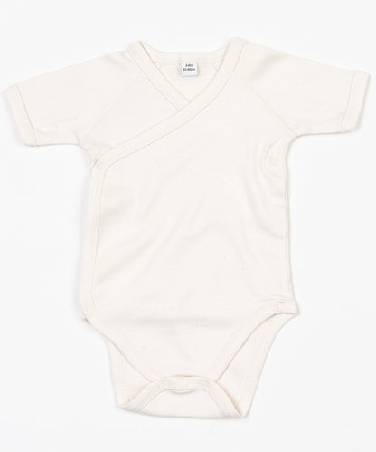 Tryck din logga på Bodys från Babybugz - Anpassa Baby ekologisk kimono bodysuit i färgen Naturligt 12 18 Months för företag, föreningar och privatpersoner