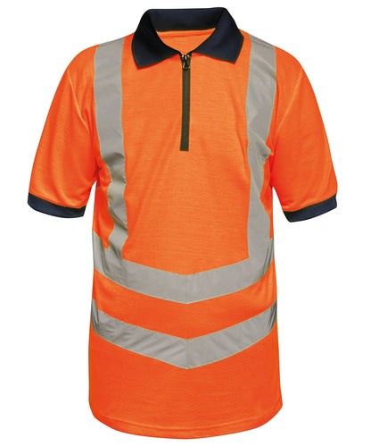 Tryck din logga på Piké från Regatta High Visibility - Anpassa Hi-Vis Pro Polo i färgen Neon orange för företag, föreningar och privatpersoner