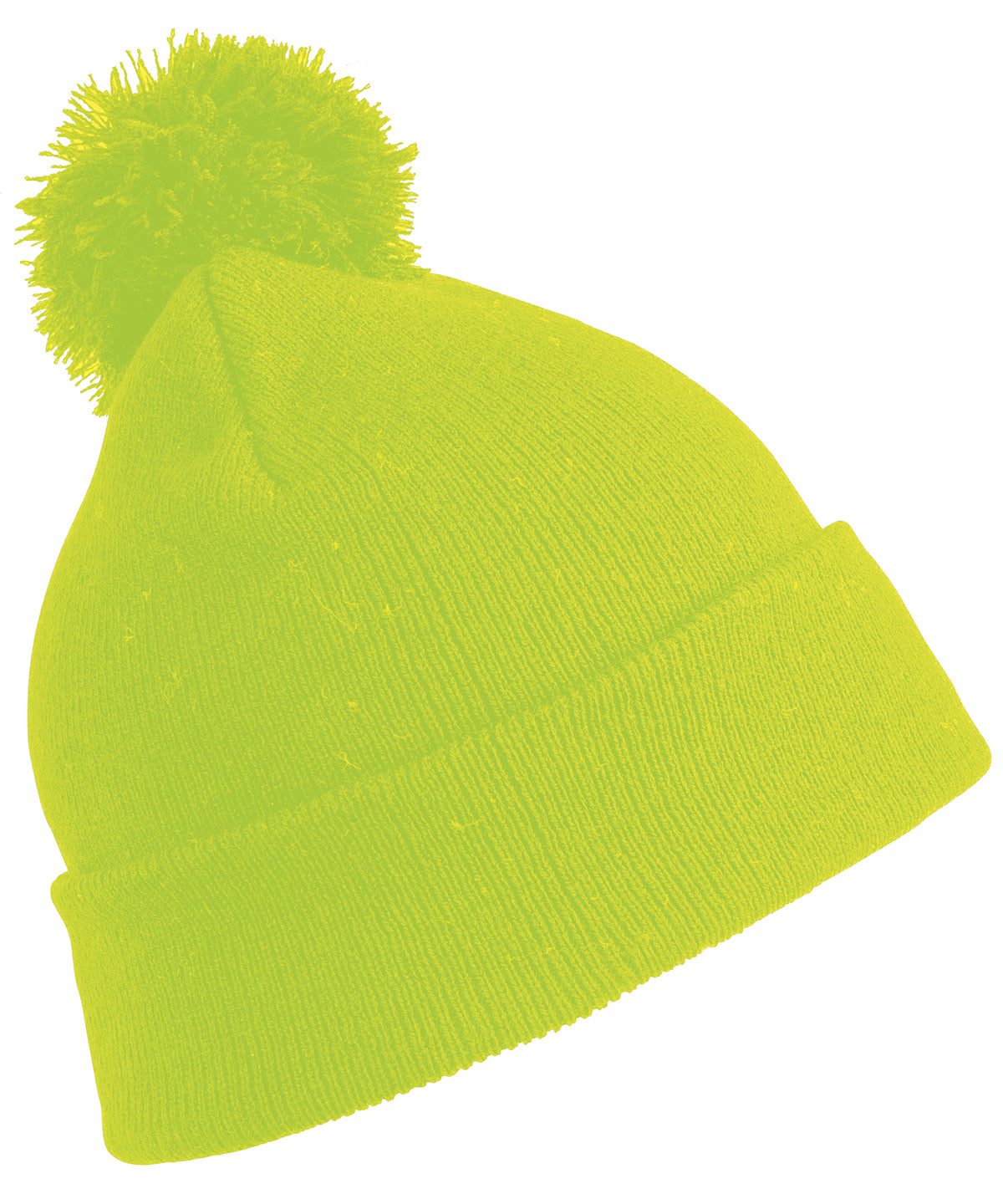 Tryck din logga på Mössor från Result Winter Essentials - Anpassa Junior pom pom-mössa i färgen Neon gul One Size för företag, föreningar och privatpersoner