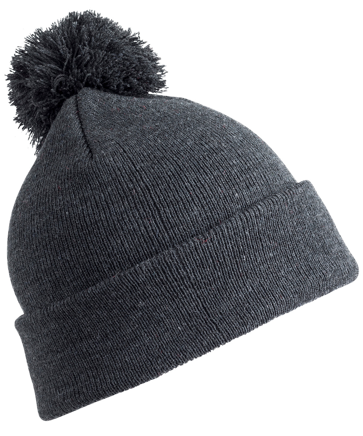 Tryck din logga på Mössor från Result Winter Essentials - Anpassa Junior pom pom-mössa i färgen Mörkgrå One Size för företag, föreningar och privatpersoner