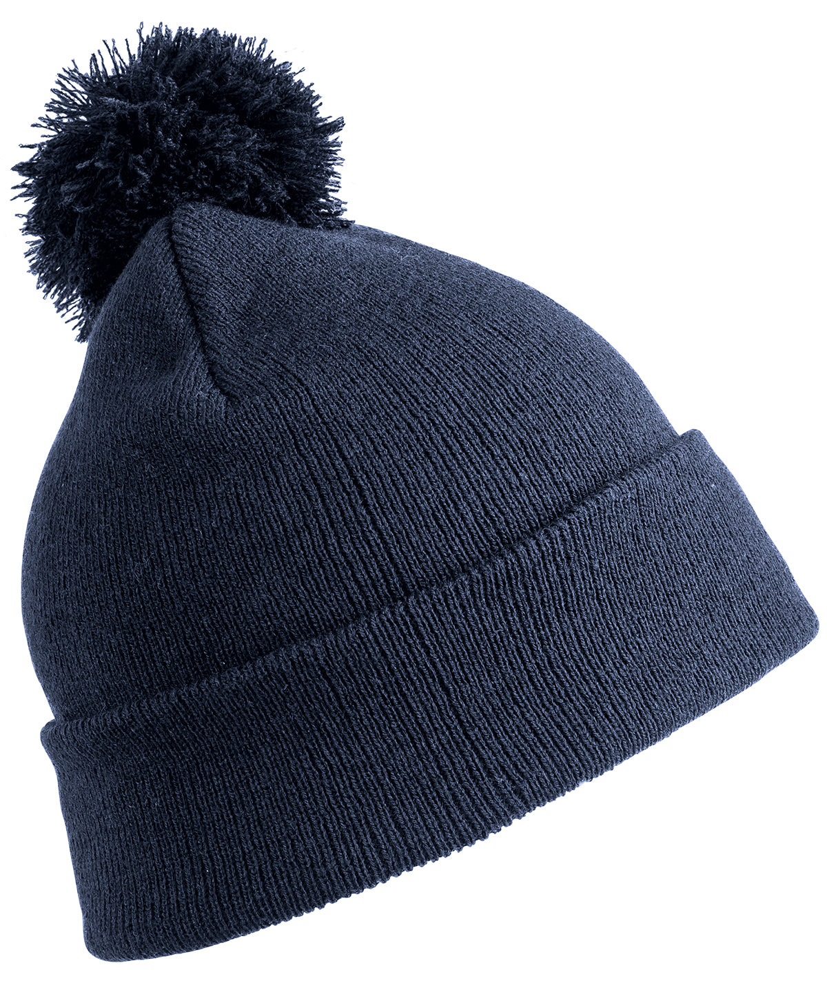 Tryck din logga på Mössor från Result Winter Essentials - Anpassa Junior pom pom-mössa i färgen Marinblå One Size för företag, föreningar och privatpersoner