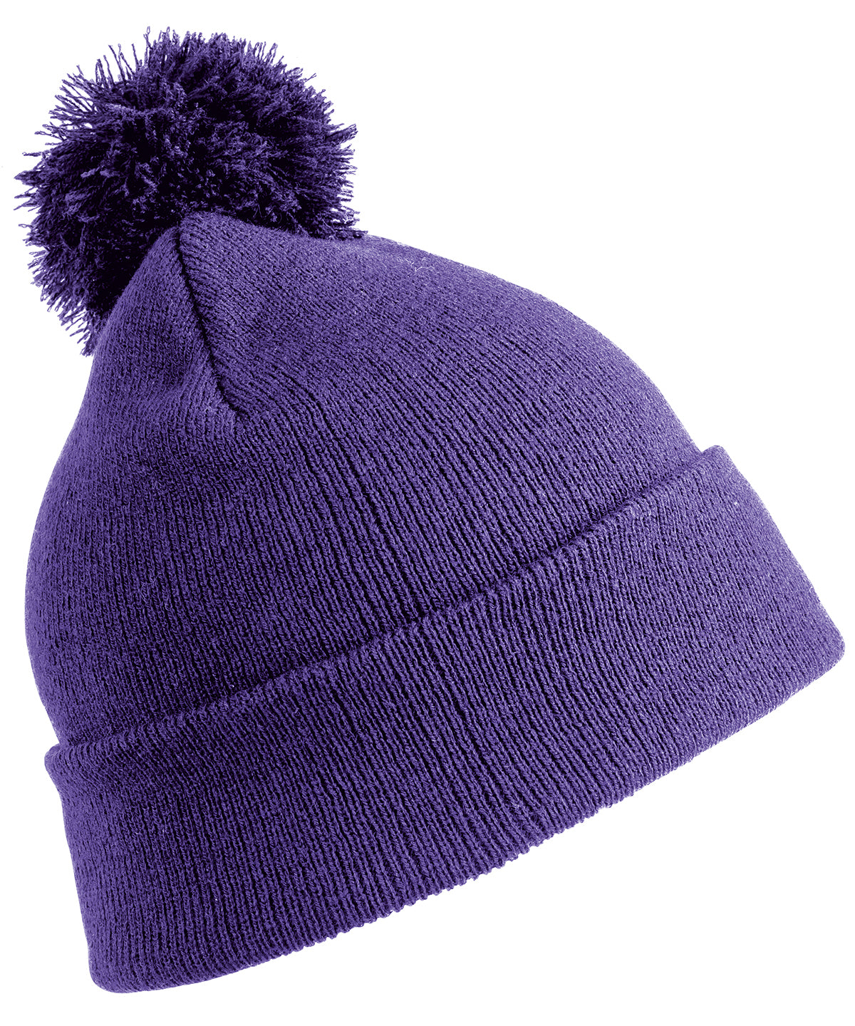 Tryck din logga på Mössor från Result Winter Essentials - Anpassa Junior pom pom-mössa i färgen Mellanlila One Size för företag, föreningar och privatpersoner