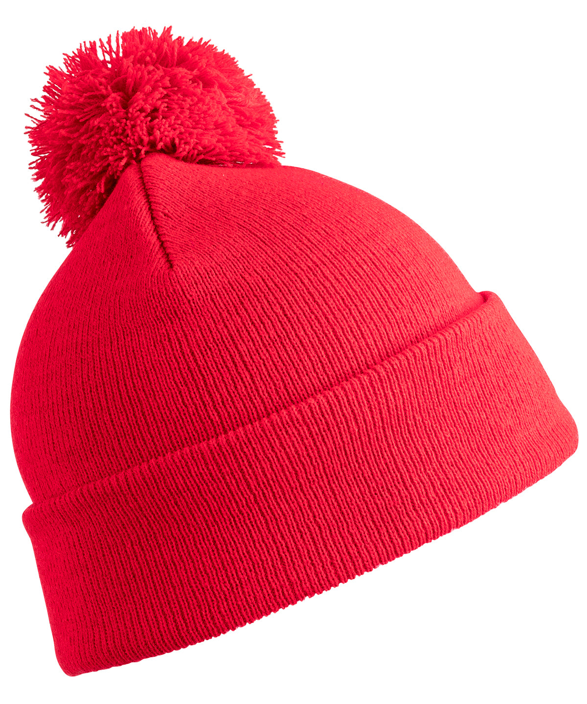 Tryck din logga på Mössor från Result Winter Essentials - Anpassa Junior pom pom-mössa i färgen Mellan röd One Size för företag, föreningar och privatpersoner