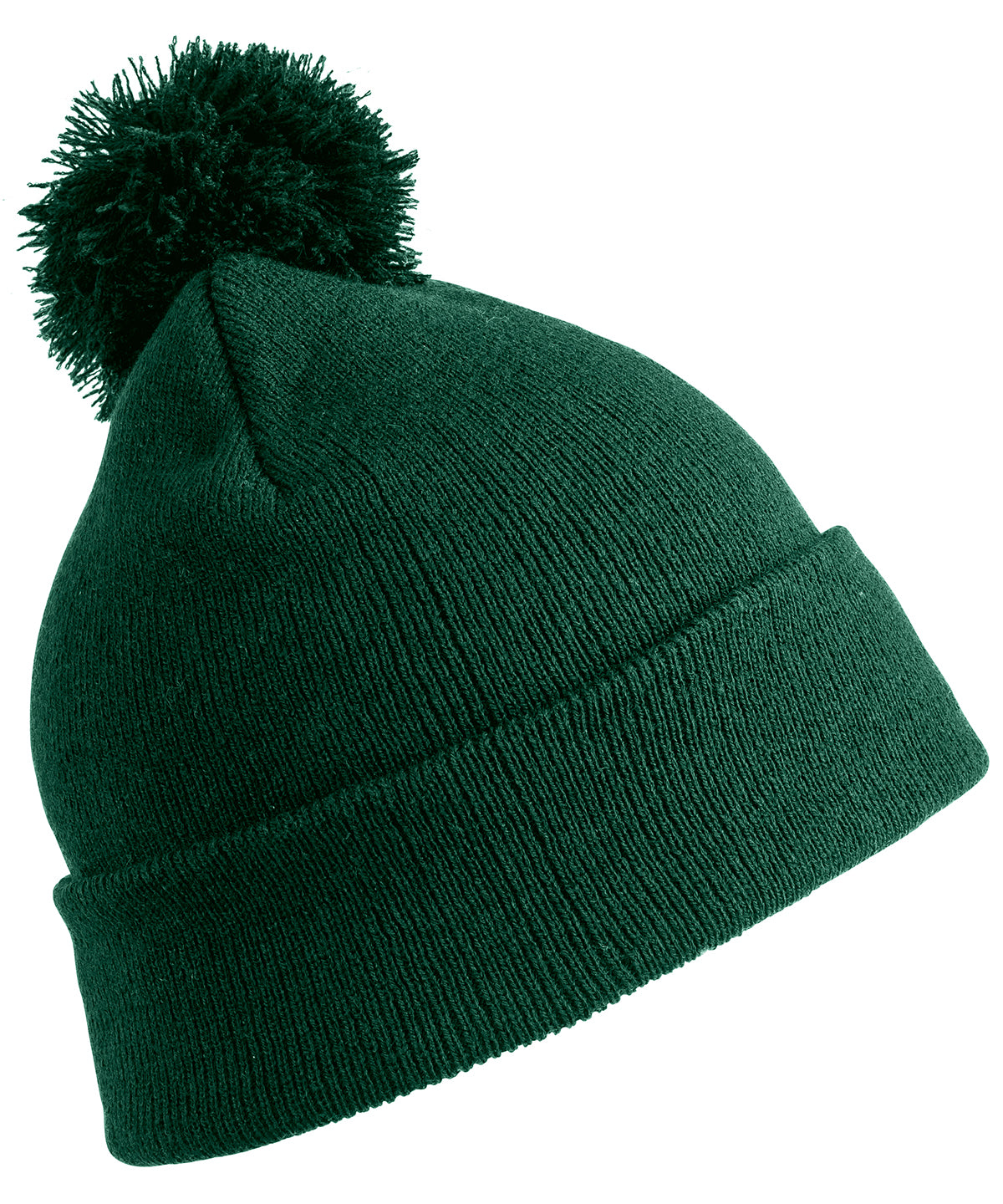 Tryck din logga på Mössor från Result Winter Essentials - Anpassa Pom pom-mössa i färgen Djup grön One Size för företag, föreningar och privatpersoner