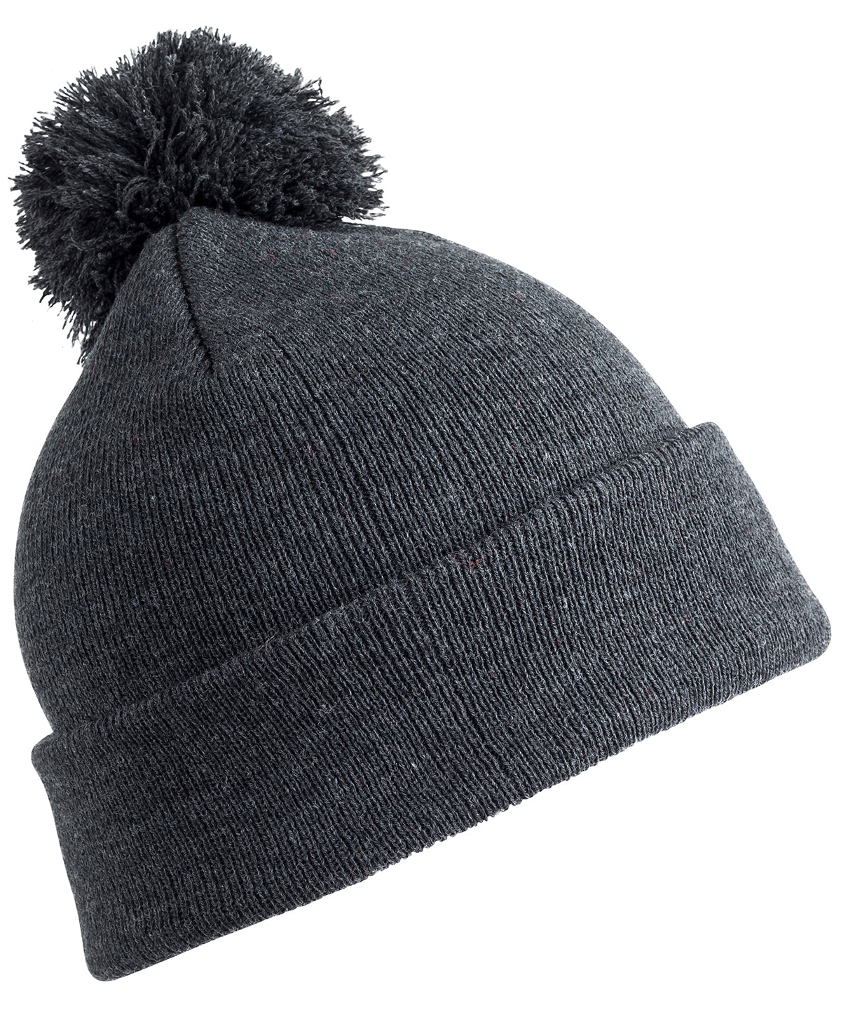 Tryck din logga på Mössor från Result Winter Essentials - Anpassa Pom pom-mössa i färgen Mörkgrå One Size för företag, föreningar och privatpersoner
