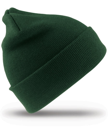 Tryck din logga på Mössor från Result Winter Essentials - Anpassa Skidmössa i ull i färgen Djup grön One Size för företag, föreningar och privatpersoner