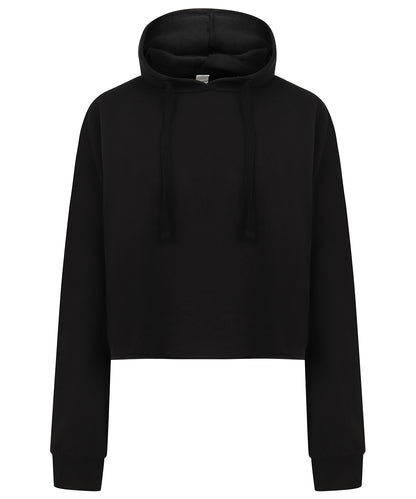 Tryck din logga på Hoodies från SF - Anpassa SF Dam - Cropped Slounge Hoodie i färgen Svart för företag, föreningar och privatpersoner