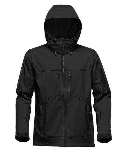 Tryck din logga på Softshelljackor från Stormtech - Anpassa Epsilon 2 softshell i färgen Svart för företag, föreningar och privatpersoner